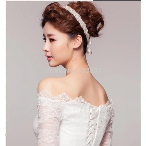 Bridal Rhinestone Satin Braided Headband Handmade Crystal Wedding Headpiece Hair Accessories