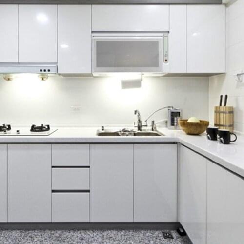 White DIY Decorative Sticker Old Furniture Renovation Self-Adhesive Wallpaper Kitchen Cabinet Wardrobe PVC Waterproof Wall Paper