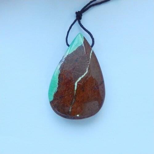 Semiprecious stone jewelry,wholesale gemstone.Nugget Gemstone Chrysoprase fashion Pendant Bead,37x24x9mm,11g