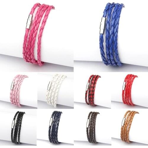 Retro Wrap Lange Lederen Armband Mannen Armbanden Mode Sproty Chain Link Mannelijke Charme Armband Met