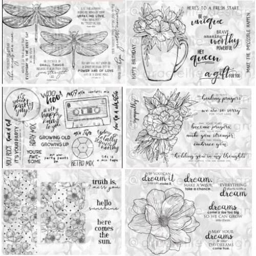 Flower Transparent Clear Silicone Stamp/Seal for DIY scrapbooking/photo album Decorative clear stamp sheets A580