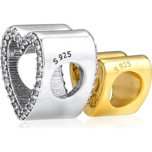 DIY Fits for Pandora Charms Bracelets Shine In My Heart Beads 100% 925 Sterling-Silver-Jewelry Free Shipping