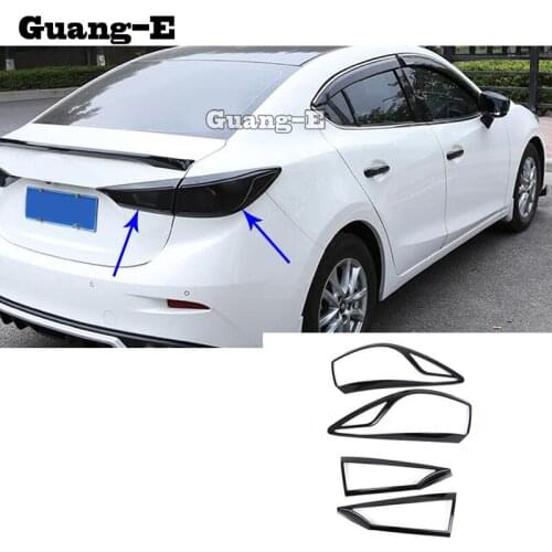 For Mazda 3 Axela M3 Sedan 2014 2015 2016 2017 2018 2019 Car Styling Trim Tail Light Rear Back Frame Lamp Cover Stick Parts 4pcs