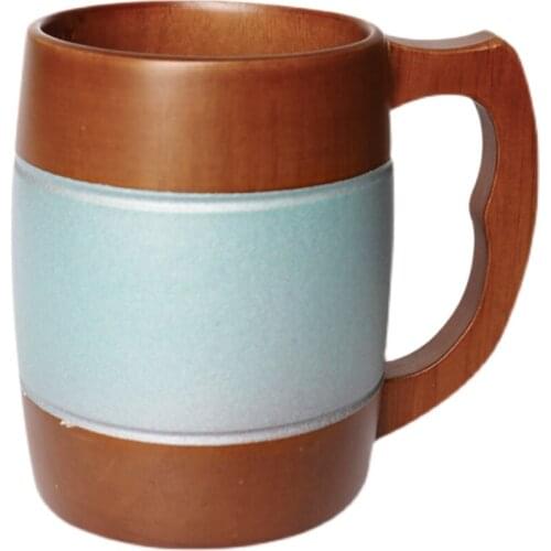 Household Wooden Coffee Cup Color Single Layer Mug Cold Water Beer Drinkware Friendly
