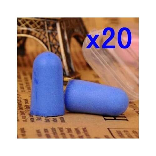[ Fly Eagle ] 20 pcs Foam Soft Ear Plugs Noise Reduction candy blue earplugs, soundproof earplugs, sponge sleep earplugs