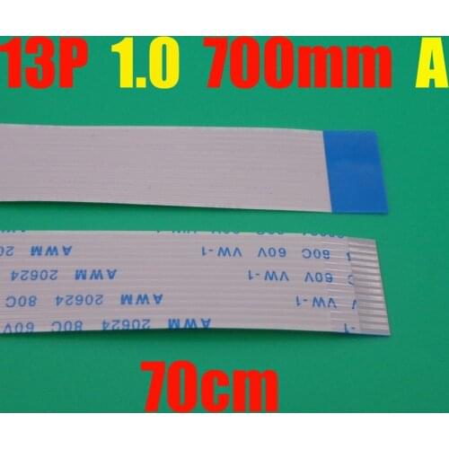 2pcs New FFC FPC flat flexible cable 1.0mm pitch 13pin Forward Length 700mm Ribbon Flex Cable 13 pin 13P AWM 20624 80C 60V VW-1