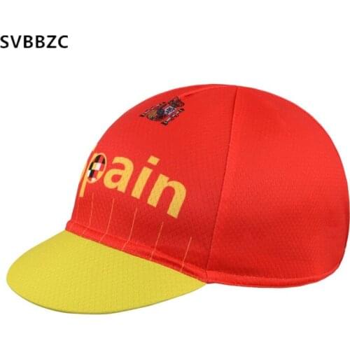 Spain Team Men And Womens Cycling Cap Polyester Quick Dry Bike Bicycle Hat Pirate Hat Anti-sweat UV Bandana Headwear Patchwork
