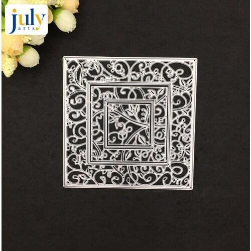 Julyarts Carbon Steel Material Square Flower Border Cutting for DIY Scrapbooking Embossing Cutting Dies Creative Craft Dies