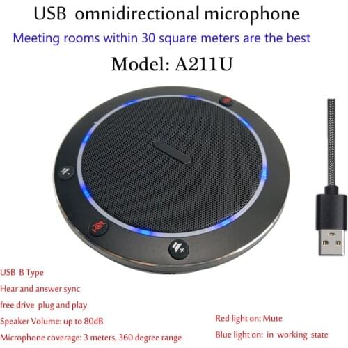 A211U HD Audio Conference Omnidirectional Mini Intelligent USB Desktop Microphone Telephone