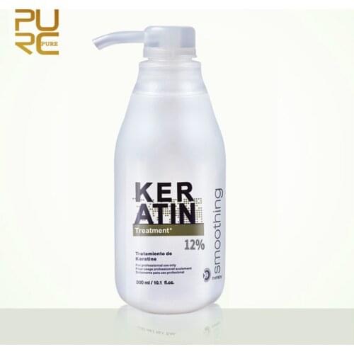 PURC Brazilian keratin 12% formalin 300ml keratin treatment&100ml purifying shampoo hair straightening hair treatment set