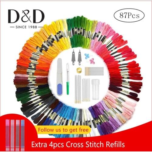 50Pcs Embroidery Floss with 37Pcs Cross Stitch Tool Kit Cross Stitch Threads Friendship Bracelets Floss DIY Sewing Supplies