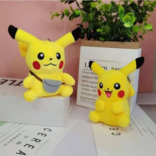 New Pikarchu Key Chain Pendants Kawaii Plush Toys Backpack Schoolbag Cartoon Anime Model Doll Gifts Stuffed Toy For Children