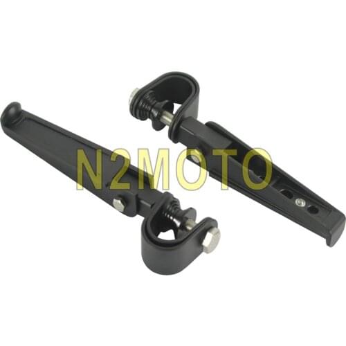 Black Highway Motorbike 1" 1-1/4" Footpeg U Clamp 32mm Tube Foot Peg Foot Rest for Harley Touring Cafe Racer Universal