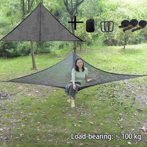 Portable Hammock 3 Point Design Multi-functional Triangle Aerial Mat Convenient Camping Tree Tent Sleep Pad Outdoor Hammock
