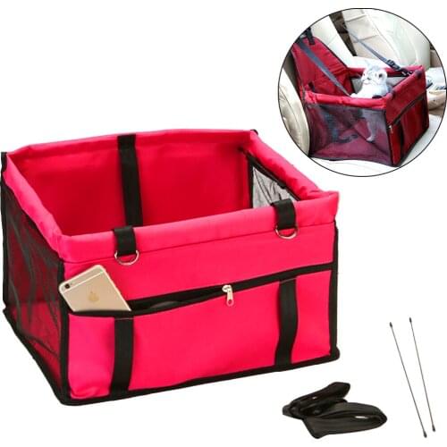 Practical Pet Car Seat Gauze Bag Breathable Waterproof Folding Cat Car Seat Dog Booster Seat