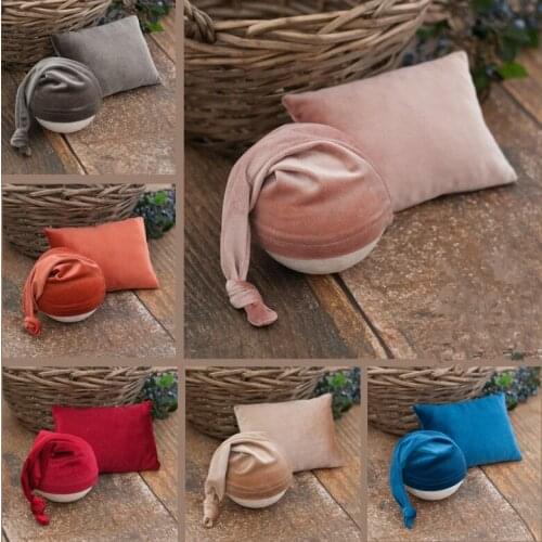 Newborn photography props velvet hat pillow children theme baby shooting baby two sets