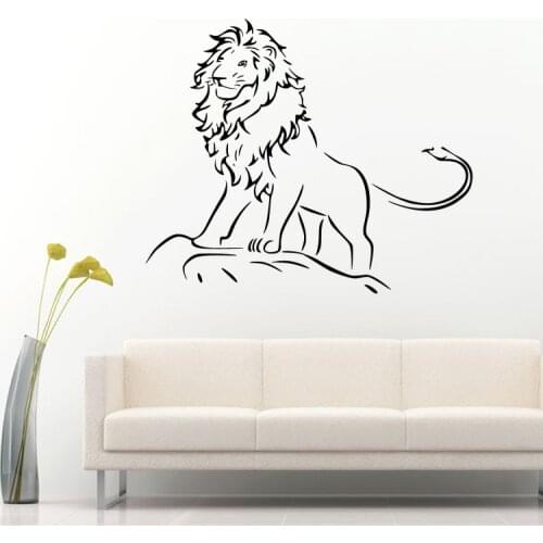 Hand Calligraphy Lion Wall Sticker Kids Room Babies Infant Room Wall Decor Poster Removable Creative Lion Wall Poster Mural