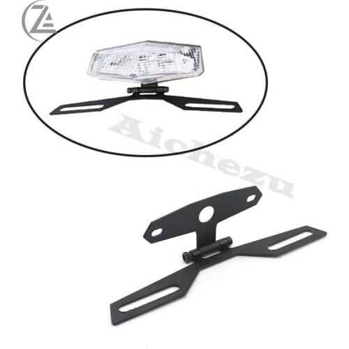 ACZ Motorcycle Parts Folding License Plate Bracket Tag Taillight Holder Universal For Motor With Conventional Rear Fender