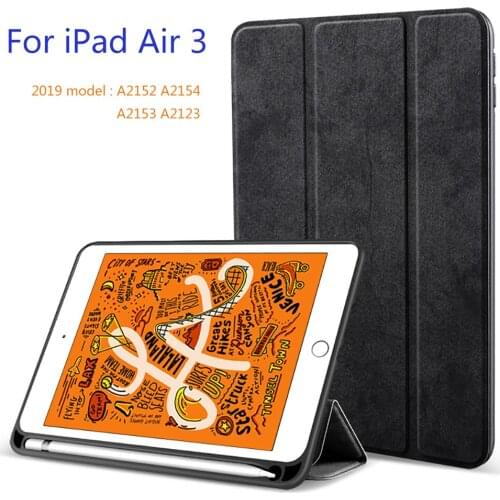 Smart Cover For iPad Air 3 10.5 inch 2019 case with Pencil Holder Cloth style Case Funda for model A2152 A2154 A2153 A2123