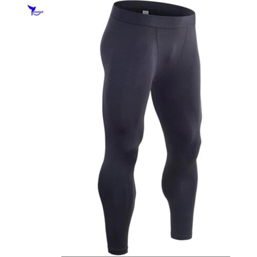 Sports Running Tights Mens Compression Jogging Pants Black Gym Trousers Elastic Sportswear Tight-Fit Quick Dry Fitness Clothing
