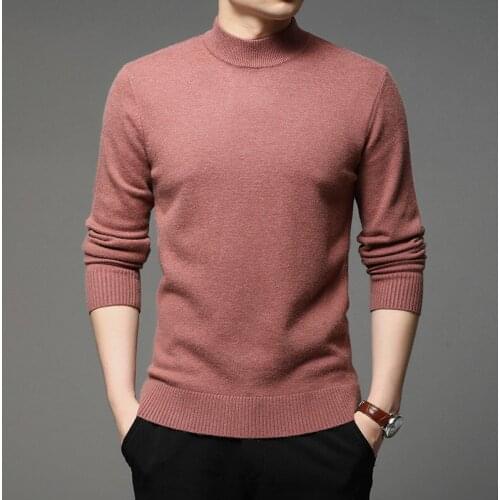2021 Spring Autumn Winter New-coming Sweater Men Tops Turtleneck Pullover Fashion Solid Color Thick and Warm Bottoming Shirt
