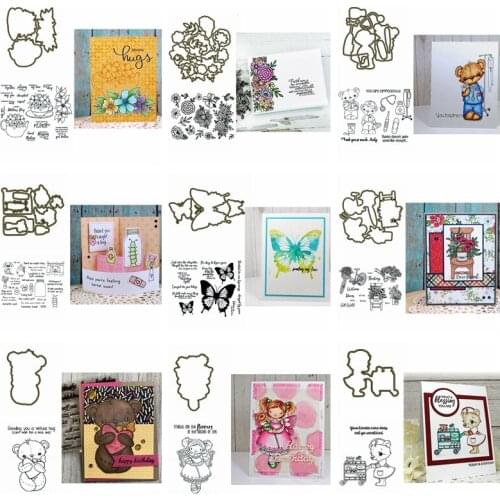 Doctor Bear Flower Doll Butterfly Nurse Rat Cutting Dies Match Clear Stamp DIY Card Make Scrapbook Crafts Stencil New 2020