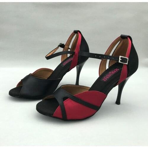 9cm heel Sexy Elegant Latin Dance Shoes For women Salsa shoes pratice shoes comfortable shoes MS6236BGD low heel available