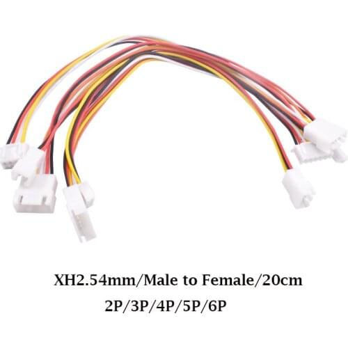 XH2.54mm extension cable 20cm double-ended plug terminal line 2p3p4p5p6p male to female air docking cable