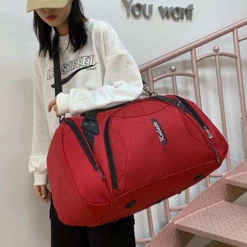 Outdoor Waterproof Nylon Sports Gym Bags Women Shoes Compartment Sport Bags Men Training Fitness Bag 2021 Yoga Running Handbag