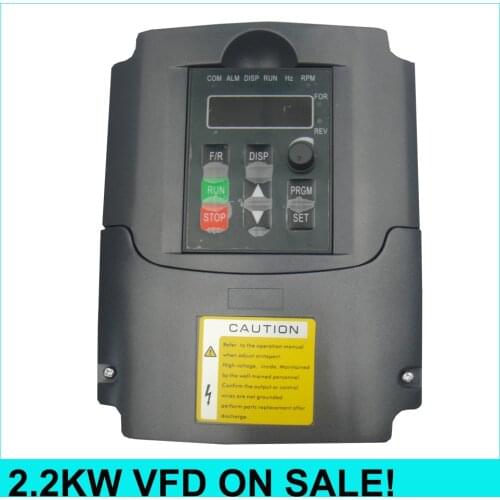 CNC Spindle motor speed control 220v 2.2kw VFD Variable Frequency Drive VFD Inverter 1HP or 3HP Input 3HP frequency inverter