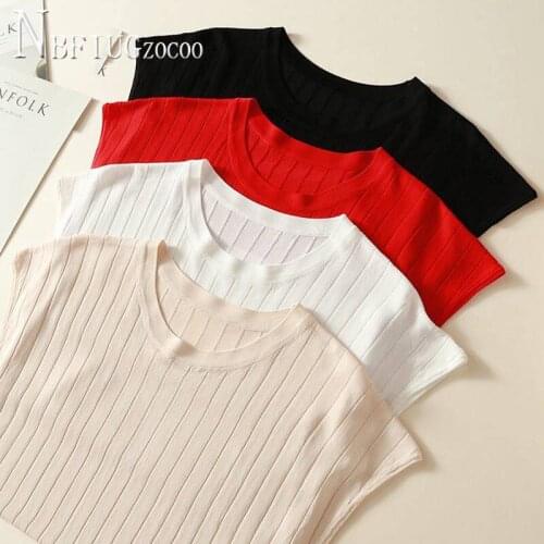 2020 Spring Summer Loose Knitting Women T Shirt Young Lady Korean Female Tee Shirts