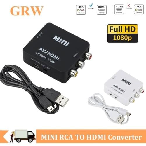 MINI RCA AV to HDMI Converter High Quality HD 1080P AV 2 HDMI Adapter For TV X box PS4 PC DVD Projector AV To HDMI Converter