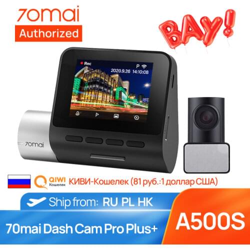 2021 70mai Dash Cam Pro Plus A500S DVR Camera 1944P GPS ADAS Speed Night Vision WiFi DVR 24H Parking Monitor 70mai Plus A500