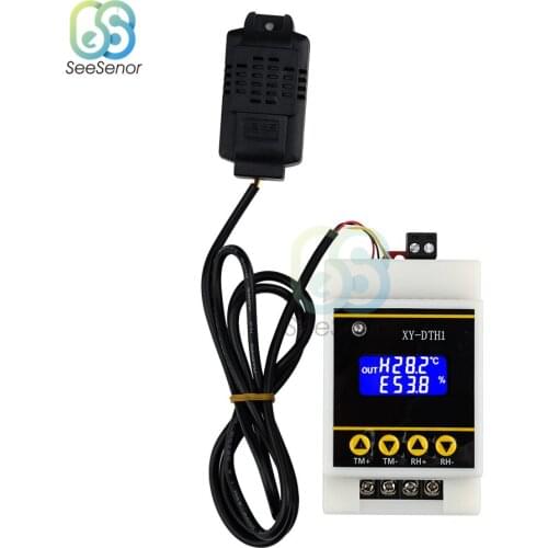 XY-DTH1 AC 220V Guide Rail Digital Thermostat Humidistat Temperature Humidity Controller Thermometer Hygrometer Control Switch