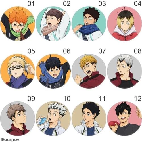 Japan Anime Haikyuu!! Cosplay Badge Cartoon Collection Bags Badges For Backpacks Button Clothes Brooch Pins Gifts