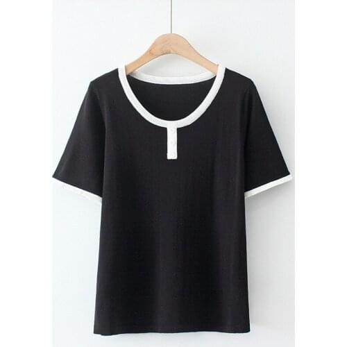 Plus Size XL-4XL Womens White Black Ice Silk Tshirts Casual Slim Summer Tops Oversized Classic Fashion Tee