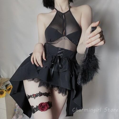 Demon Cosplay Costumes Sexy Lingerie Maid Temptation Cute Wedding Evil Anime Backless Dress Halloween Costumes for Women