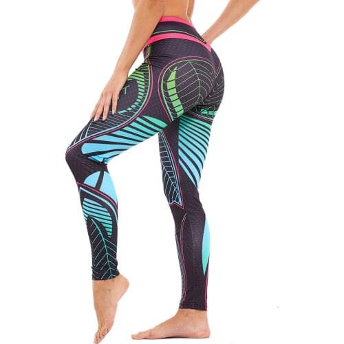 Women Digital Printing Sport Leggings High Waist Elastic Yoga Pants Seamless Fitness Push Up Tights Running Gym Sportswear 2021