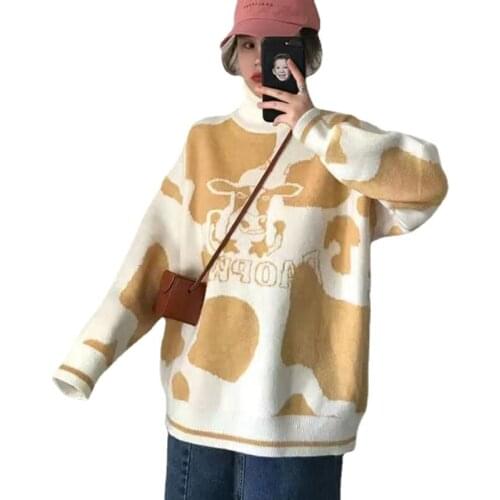 Female Student Korean Version Loose Wild Sweater Coat Trend 2021 Sweater Pullover Autumn and Winter New Sweet Pullover Sweater