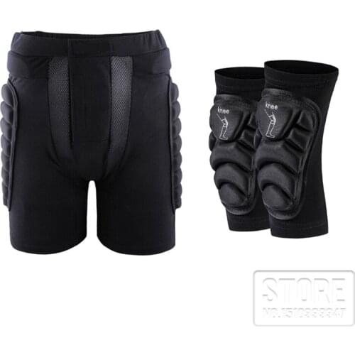 Winter Knee Pads Skiing Warm Shorts Knee Guard Protector For skating Motorbike Ridng Motorcycle Kneepads + 3D shorts