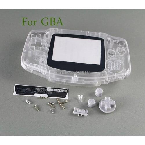 1set Full set housing shell cover case w/ conductive rubber pad buttons sticker screw B version for Game Boy Advance GBA