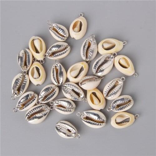 10pcs Natural Silver Color White Shell Vacation Summer Beach Pendant Charm For Jewelry Making Necklace Earring Bracelet Supplier