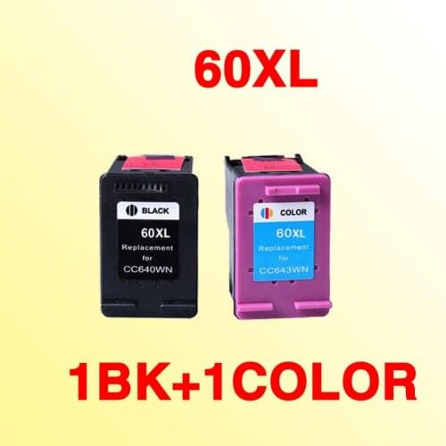 2x ink cartridge compatible for hp60 for 60xl Deskjet C4635 C4640 C4650 C4680 C4740 C4750 C4780 C4795 D2530 D2545 printer