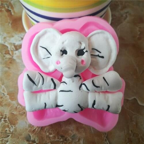 3D Animal Elephant Silicone Mold Fondant Cake Decorating Tools Cupcake Cookie Moulds Confeitaria Sugar Paste Baking Tools XQ32