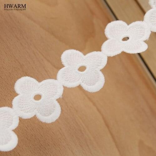 5yard white lace fabric ribbon wedding decoration festival gift trim white lace hollow milk silk water-soluble embroidery lace