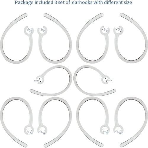 6Pcs/3Set New Universal Clear Small Clamp Replacement Ear hooks for FIIL bluetooth earbuds M165 M180 bluetooth Headset earhooks