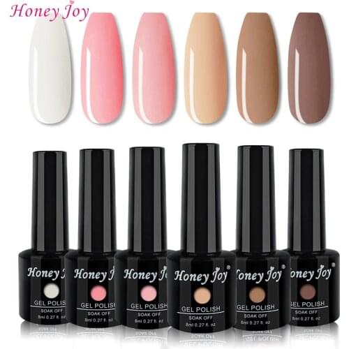 8ml Daily Makeup Gel Colors Base Nude Varnish Gel Nail Polish Kit Set Soak Off UV LED Gel Nail Lacquer Nail Art Manicure Gel-E