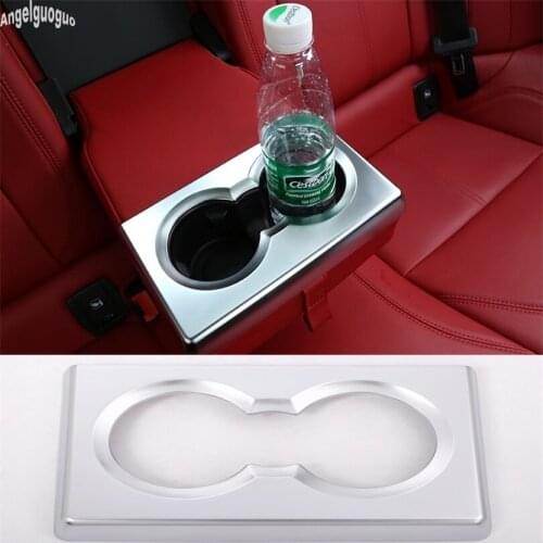Angelguoguo ABS Chrome Car Rear Seat Cup Holder Modification Cover Trim Car styling For Alfa Romeo Giulia 2017 2018 accessories