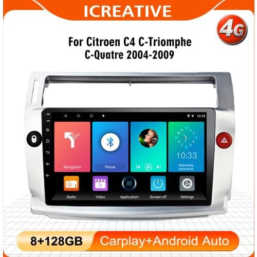 2 Din Android Car Multimedia Player 9 Inch GPS WIFI Autoradio For Citroen C4 C-Triomphe C-Quatre 2004 -2009 Pallas Head Unit