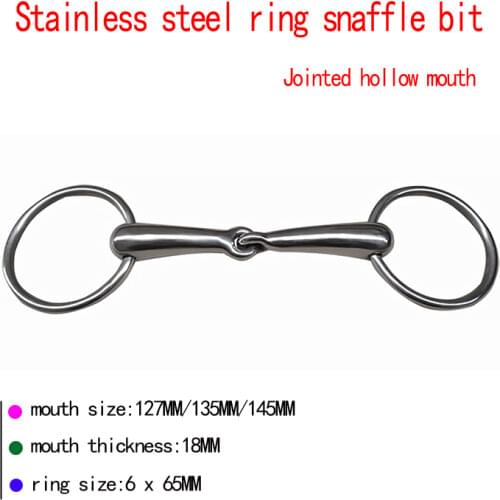 Free shipping stainless steel ring snaffle bit,hollow jointed mouth .Not rust(SBT0519HO)